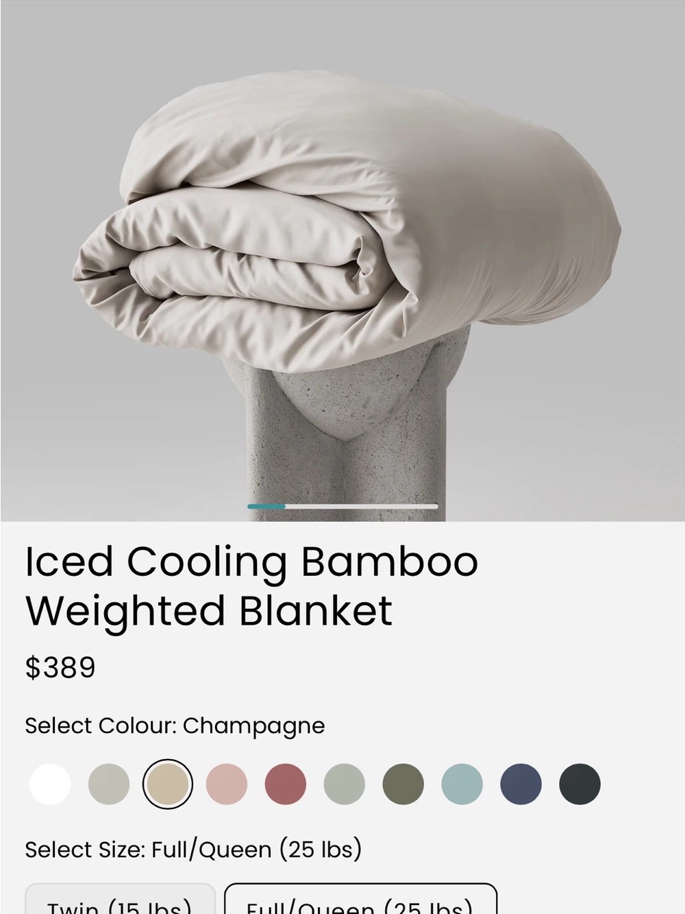 Iced Cooling Bamboo Weighted Blanket — Grey